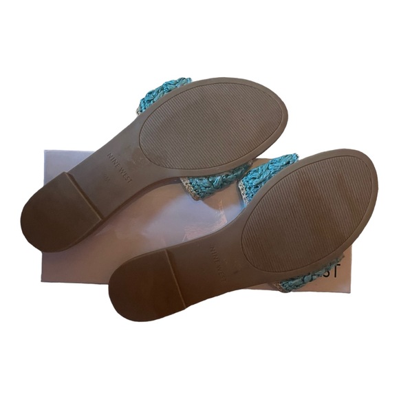 NINE WEST Blue Beehiv Slide Sandal  9 NWT - Picture 6 of 14